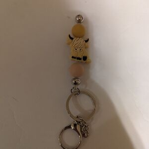 Cow stick keychain
